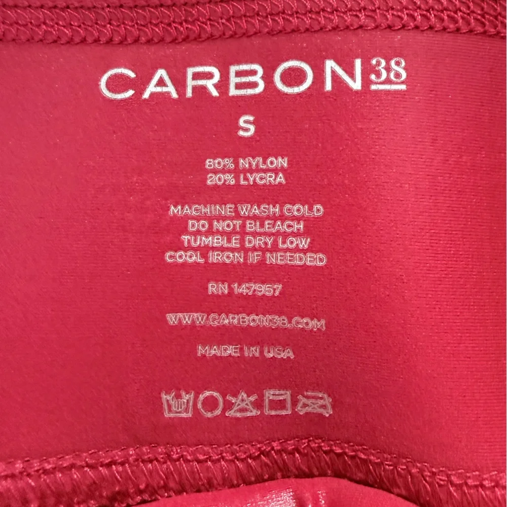 $118 Carbon 38 Red Takara shine high waisted Leggings Small - Picture 4 of 4